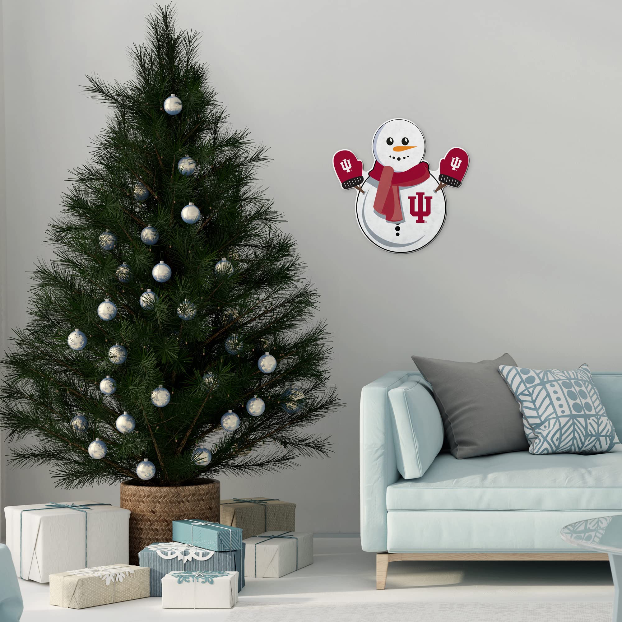 Rico Industries Ncaa Indiana Hoosiers Snowman Shape Cut Pennant - Home And Living Room D  Cor - Soft Felt Ez To Hang, 18X0.10X18