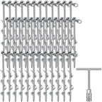 Zhengmy 36 Pcs Ground Anchors Screw In, 12 Inch Heavy Duty Tent Stakes With Trampoline Anchor Hook Ground Stakes For Camping Ten