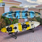 Bonnlo Kayak Stand Freestanding, Storage Rack for Two-Kayak, Canoe, Boat, Paddle Board, SUP, Surfboard for Indoor Outdoor Garage