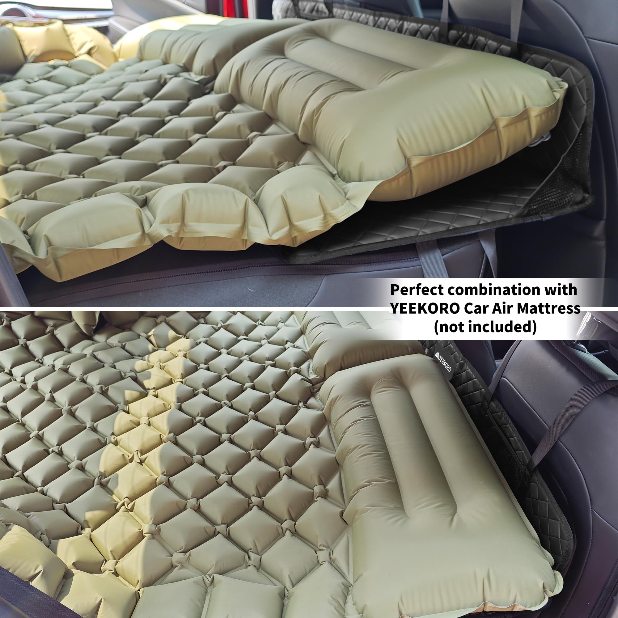 Yeekoro Car Rear Seat Mattress Extension Plate, Foldable Car Back Seats Extender For Sleeping, Increase Travel Trunk And Camping