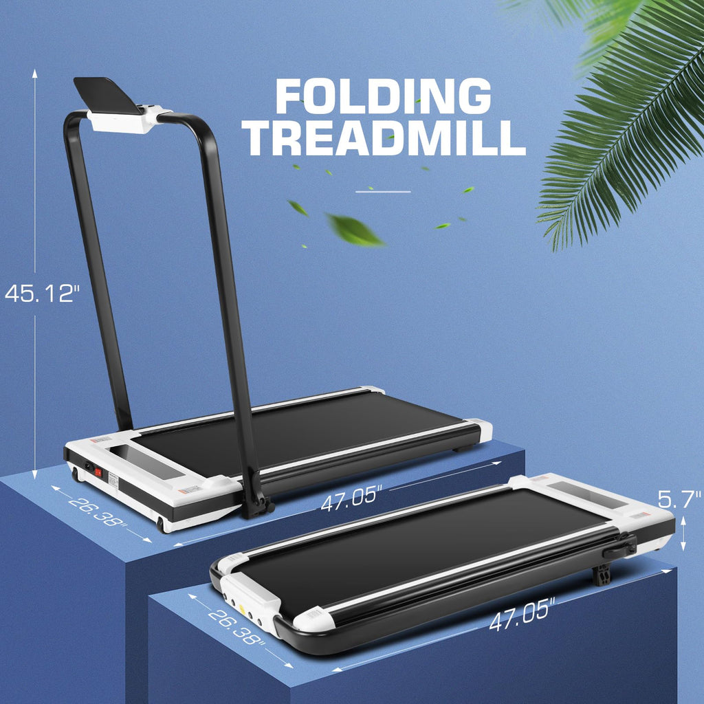 Ancheer Treadmills, 3 In 1 Folding Treadmill With Incline, Walking Pad Under Desk For Home Office, Portable Treadmill With Remot