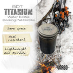 Vargo Titanium Bot Series | 1 Liter (34 Oz.) Ultralight Water Bottle Cooking Pot Weighs 147 Grams (5.2 Oz.) | Backpacking Campin