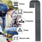 16 Inch Ground Rebar Stakes, J Hook Extra Heavy Duty Rust Proof Coated Steel Ground Anchors With Chisel Point End For Camping Te