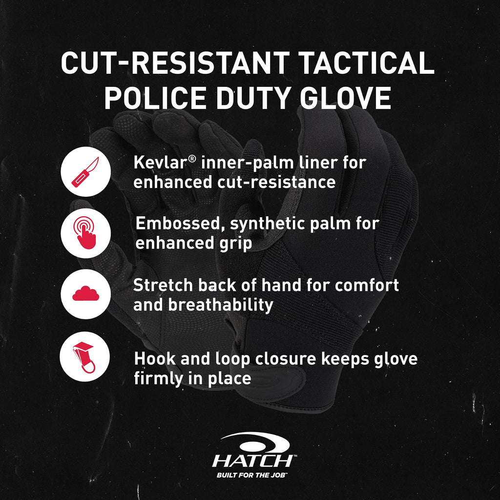 Hatch Streetguard With Kevlar Cut Resistant Glove, Black, X-Large