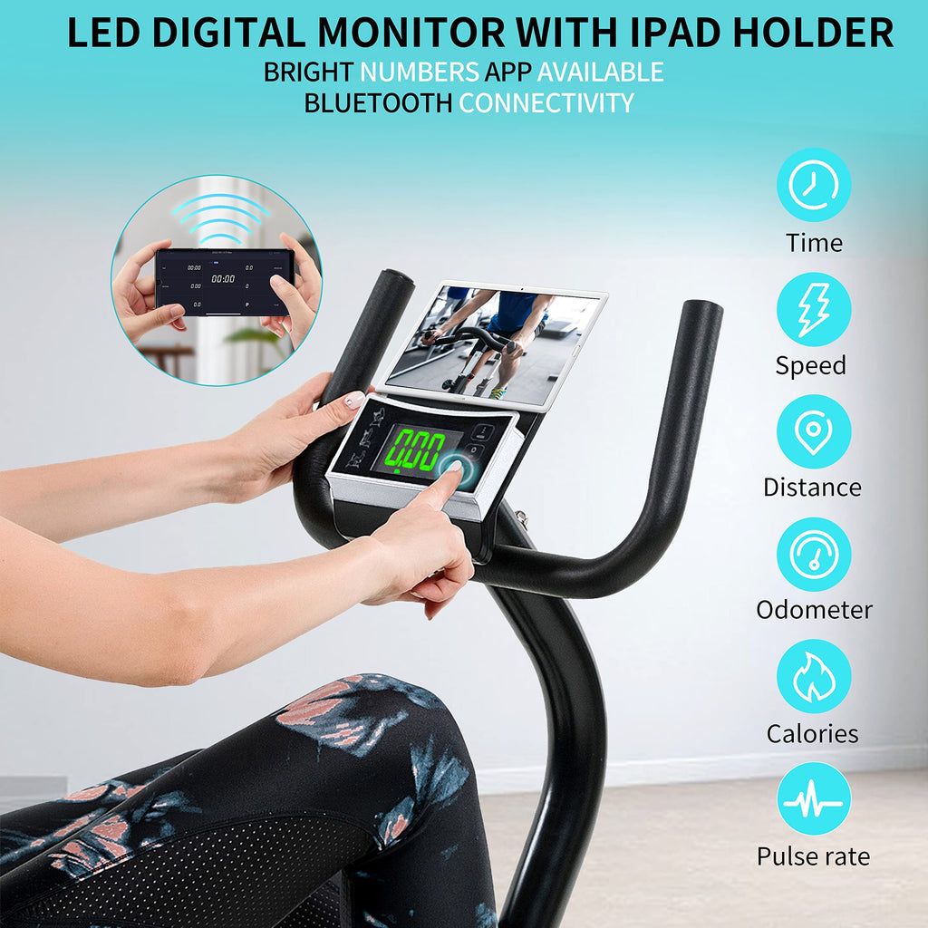 Vanswe Recumbent Exercise Bike For Adults Seniors Cardio Workout At Home With 16 Levels Magnetic Resistance, 380 Lbs Weight Capa