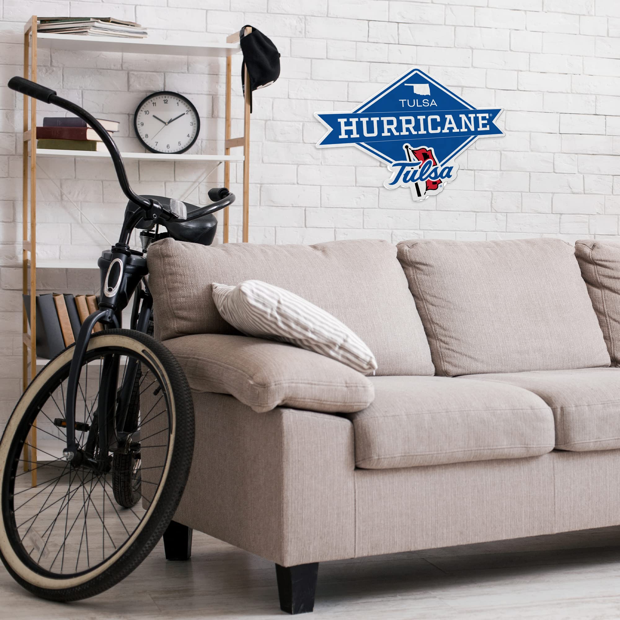 Rico Industries Ncaa Tulsa Golden Hurricane Diamond Shape Cut Pennant - Home And Living Room D  Cor - Soft Felt Ez To Hang 20.5