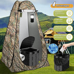 Portable Toilet Kit, Camping Toilet With Pop-Up Privacy Tent And Poo Gel Toilet Bags, Washable Portable Outdoor Showers Changing