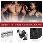 Yaheetech Adjustable Dumbbells Weight Set - 66Lb Dumbbell Weights Exercise & Fitness Equipment W/ 4 Spinlock Collars & 2 Connect