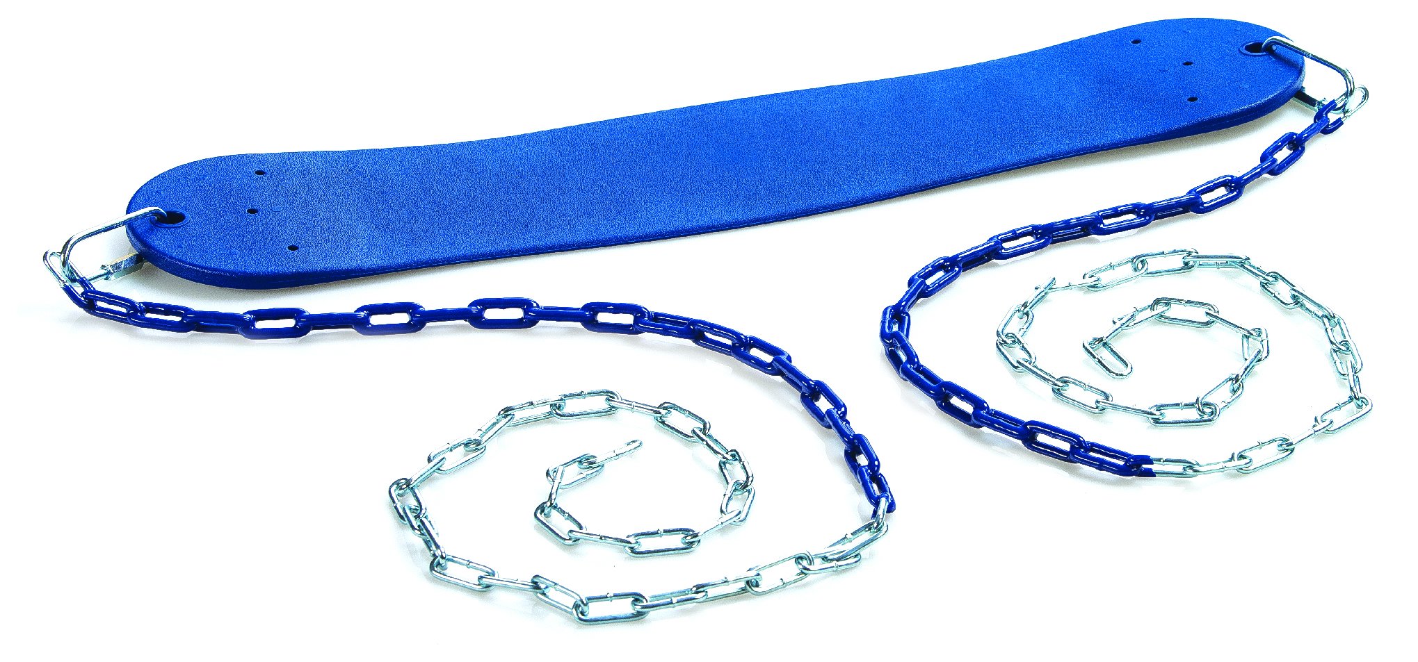 Standard Swingset Seat With Chains | Blue | 150Lb Capacity | 58'' Zinc-Plated Chain W/Vinyl Coating | Easy Assembly, Easy Instal