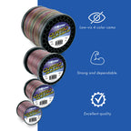 Hi-Seas Quattro Monofilament Line, 4 Color Camouflage, 15 Pound Test, 1/4-Pound Spool