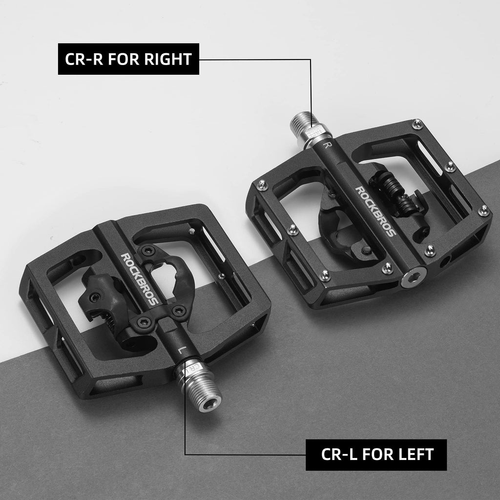Rockbros Mtb Mountain Bike Pedals Compatible With Spd Mountain Bike Dual Function Sealed Clipless Aluminum Bicycle Flat Platform