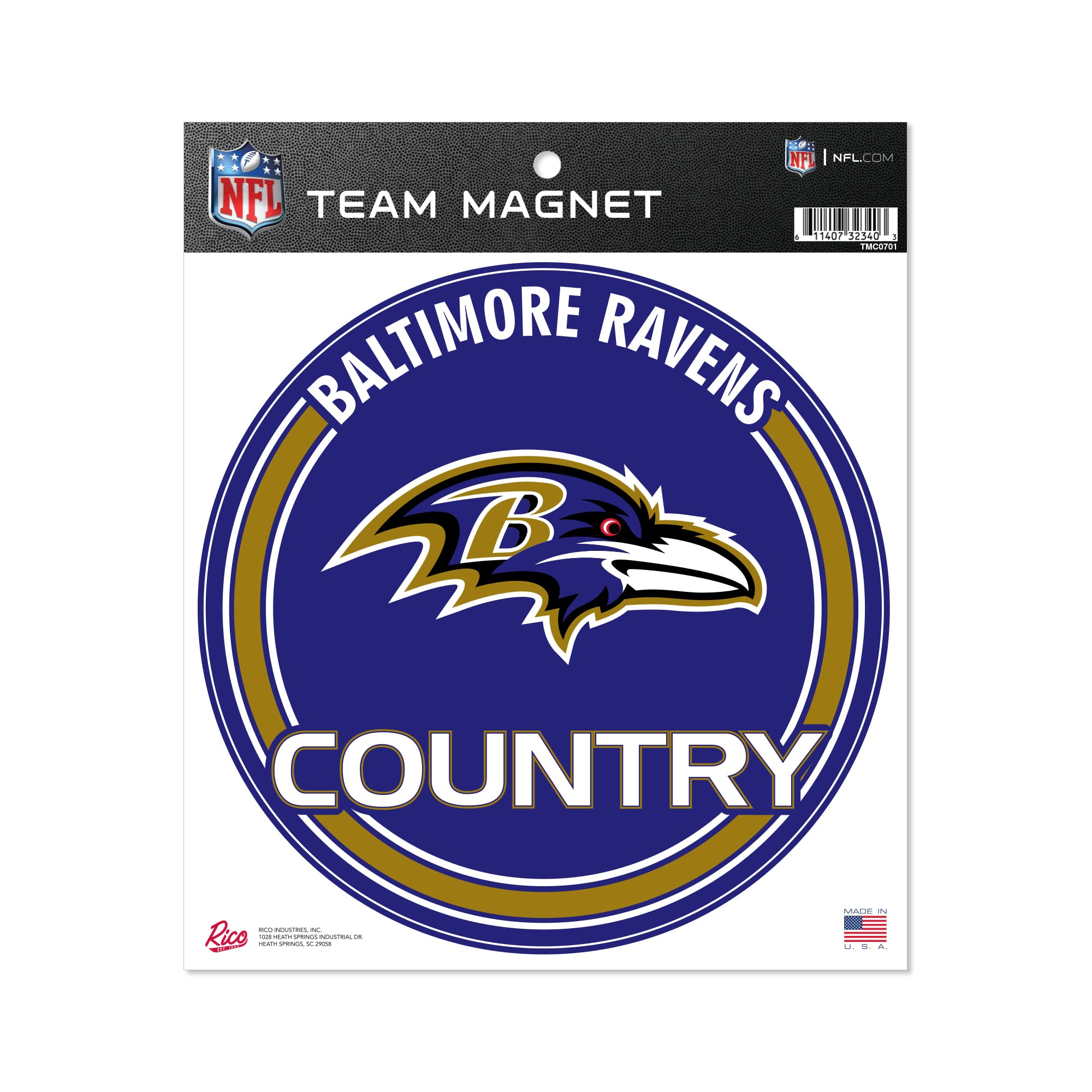 Rico Industries Nfl Baltimore Ravens 8'' Round Magnet