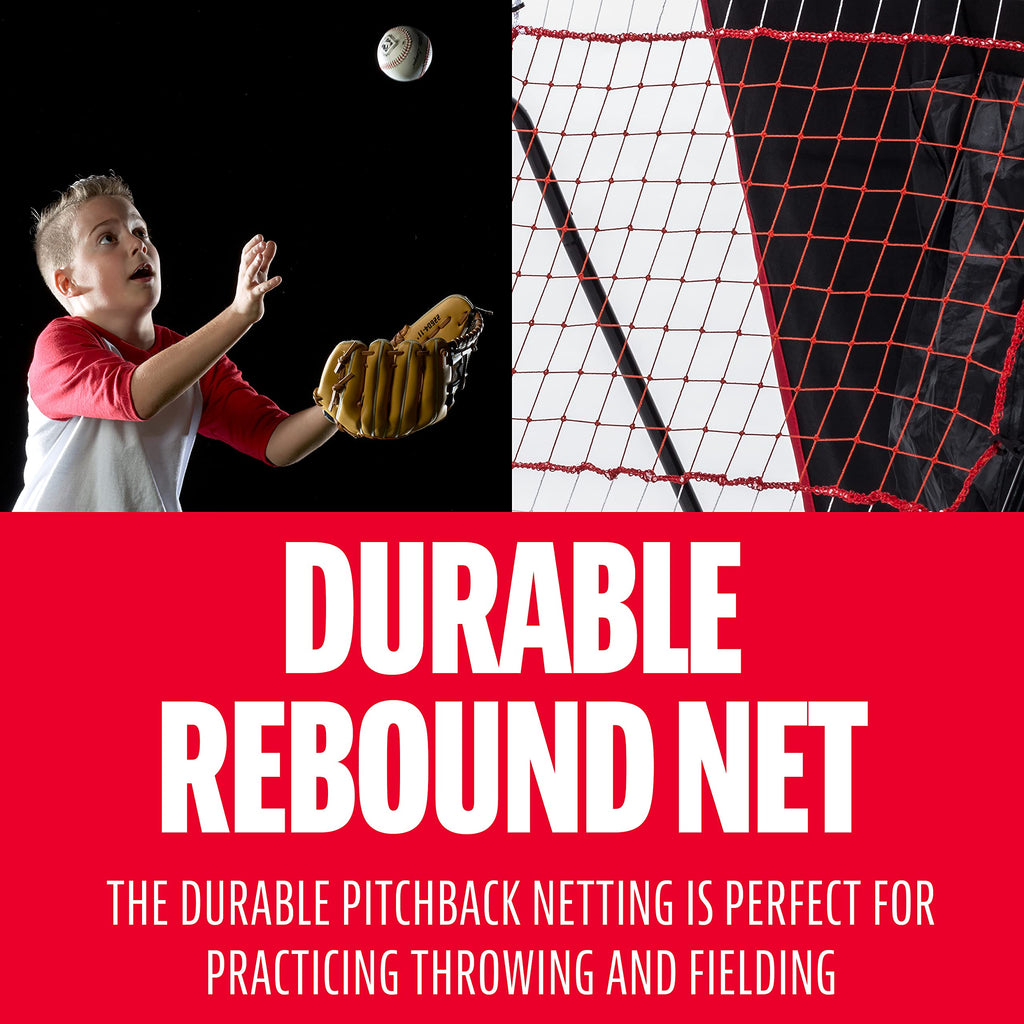 Franklin Sports Baseball Pitching Target And Rebounder Net - 2-In-1 Switch Hitter Pitch Trainer + Pitchback Net - Pitching Targe
