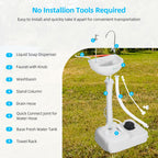 Yitahome Upgrated Portable Sink Camping Hand Washing Station With 17 L Wash Basin Stand, Rolling Wheels, Soap Dispenser, Towel H