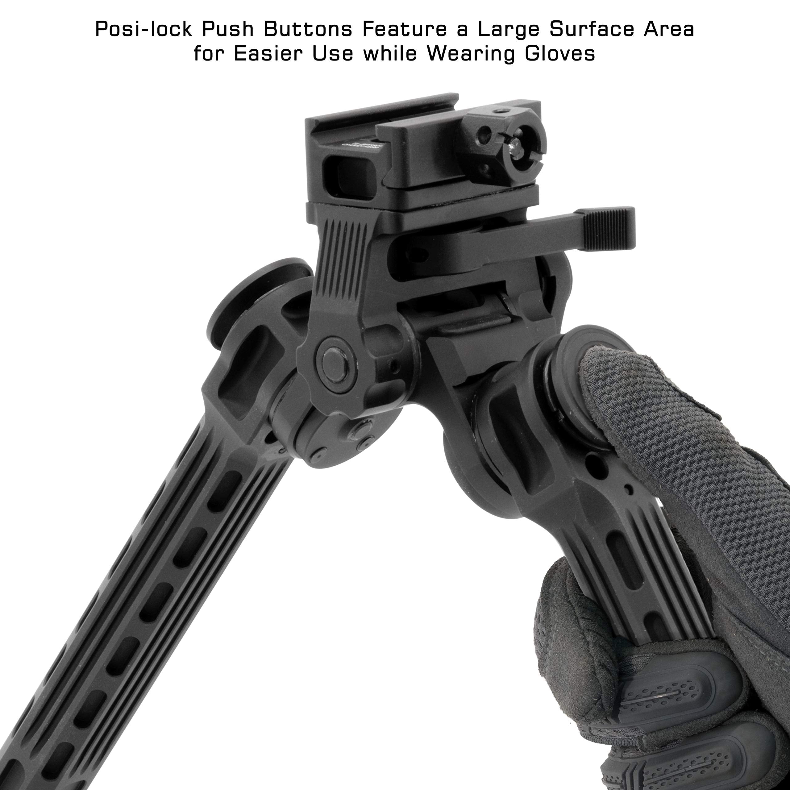 UTG Big Bore Full Stability Bipod, 9-14 Center Height, Black
