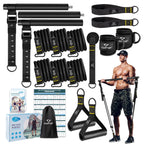 Pilates Bar Kit With Resistance Bands, Multifunctional Metal Exercise Bar With Heavy-Duty Metal Adjustment Buckle, Portable Home