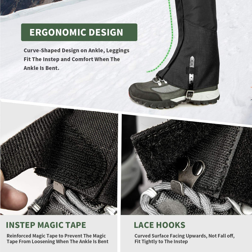 Unigear Snow Leg Gaiters, Waterproof Boot Gaiters For Hiking Walking Climbing Hunting Skiing 1000D Fabric (Xx-Large)