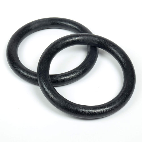 Ap Plus Ninja Warrior Rings - Set Of 2 Large Black Traverse Gymnastics Climbing, With Use On Obstacle Courses And Slack Lines, O