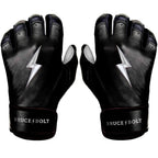 BRUCE BOLT Chrome Series Short Cuff Black Batting Glove - Black Youth Small