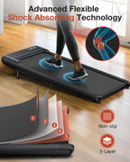 Wellfit 10% Incline Walking Pad, 2.5Hp 4Mph 265 Lb+ Capacity Treadmills For Home, Smart Treadmill With Mute Remote And App Contr