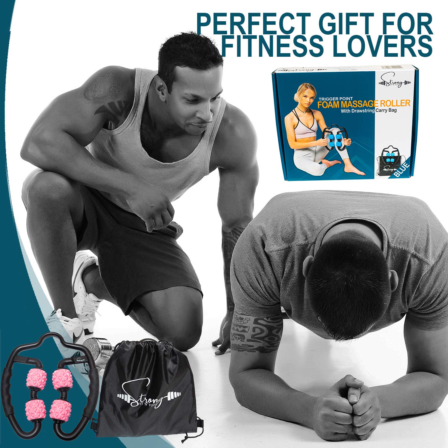 Foam Roller Deep Tissue Massager  Myofascial Massage Tools With Drawstring Gym Bag  Muscle Roller For Legs  Fit Roller Pro, High