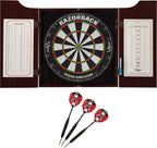 Viper By Gld Products Hudson All-In-One Dart Center: Classic Solid Wood Cabinet & Official Sisal/Bristle Dartboard Bundle: Premi
