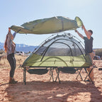 Teton Sports Camping Cot With Patented Pivot Arm - Folding Camping Cot For Car & Tent Camping - Durable Canvas Sleeping Cot - Po