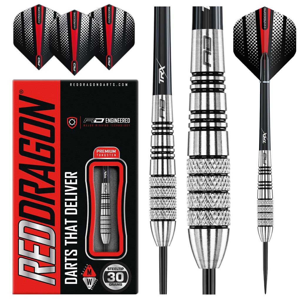 Red Dragon Sidewinder: 30G Flightmaster - 80% Tungsten Steel Darts With Flights And Stems
