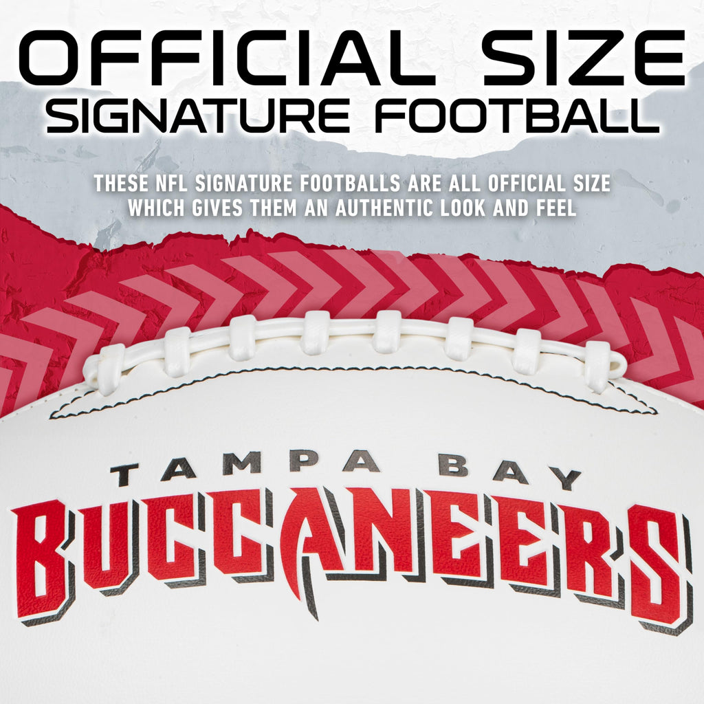 Franklin Sports Nfl Tampa Bay Buccaneers Autograph Football - Official Size White Panel Souvenir Football For Autographs + Signa