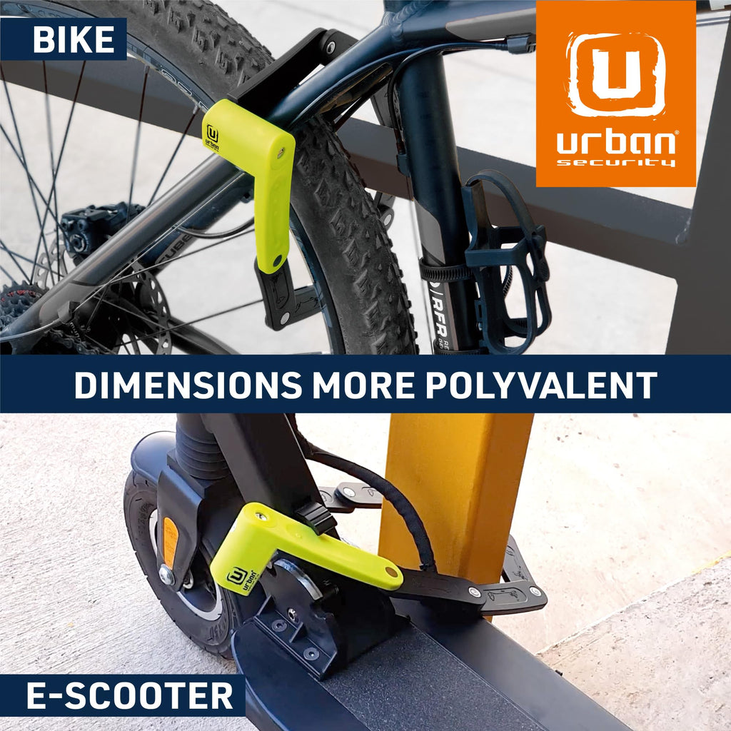 Urban Ur469Y Folding Bike Lock, Security Fold Chain Heavy Duty Electric Scooter Lock Bicycle Easy Mounting With Bracket, Scooter