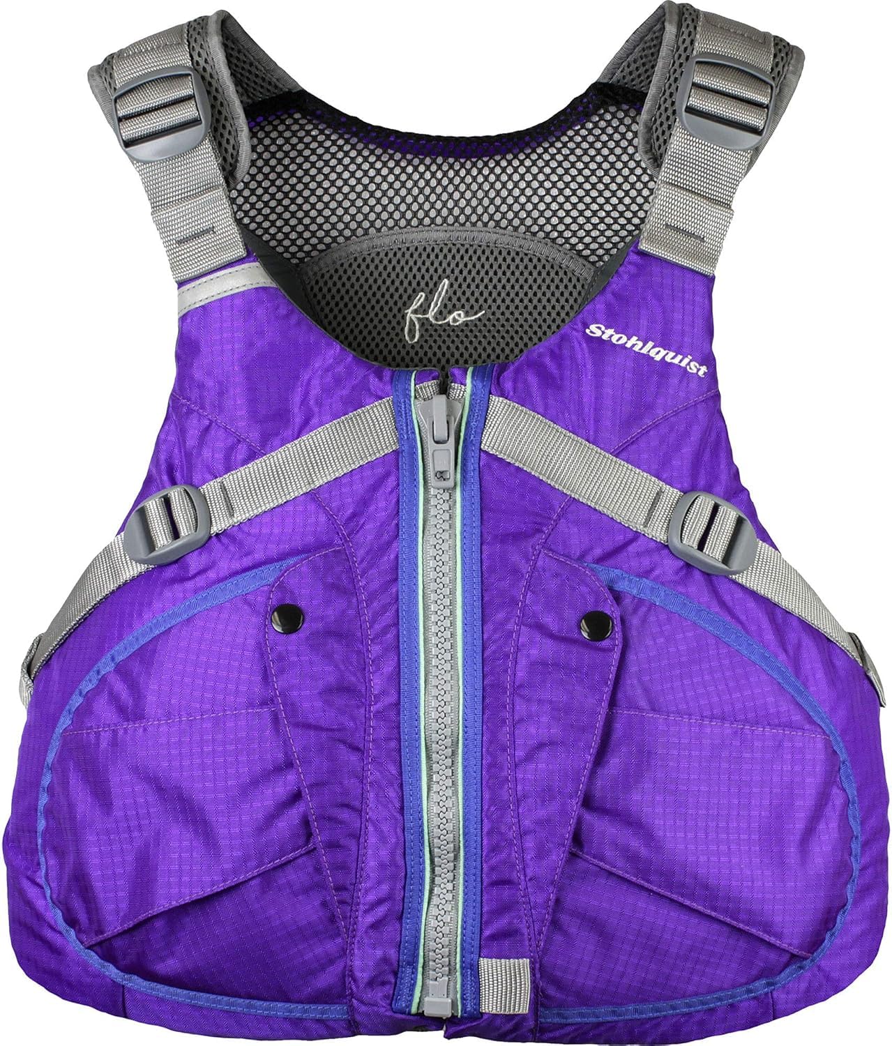 Stohlquist PFD for Women. Purple FLO Lifejacket with Chest Contoured for Womens Fit. Kayaking, Boating, All Water Sports.