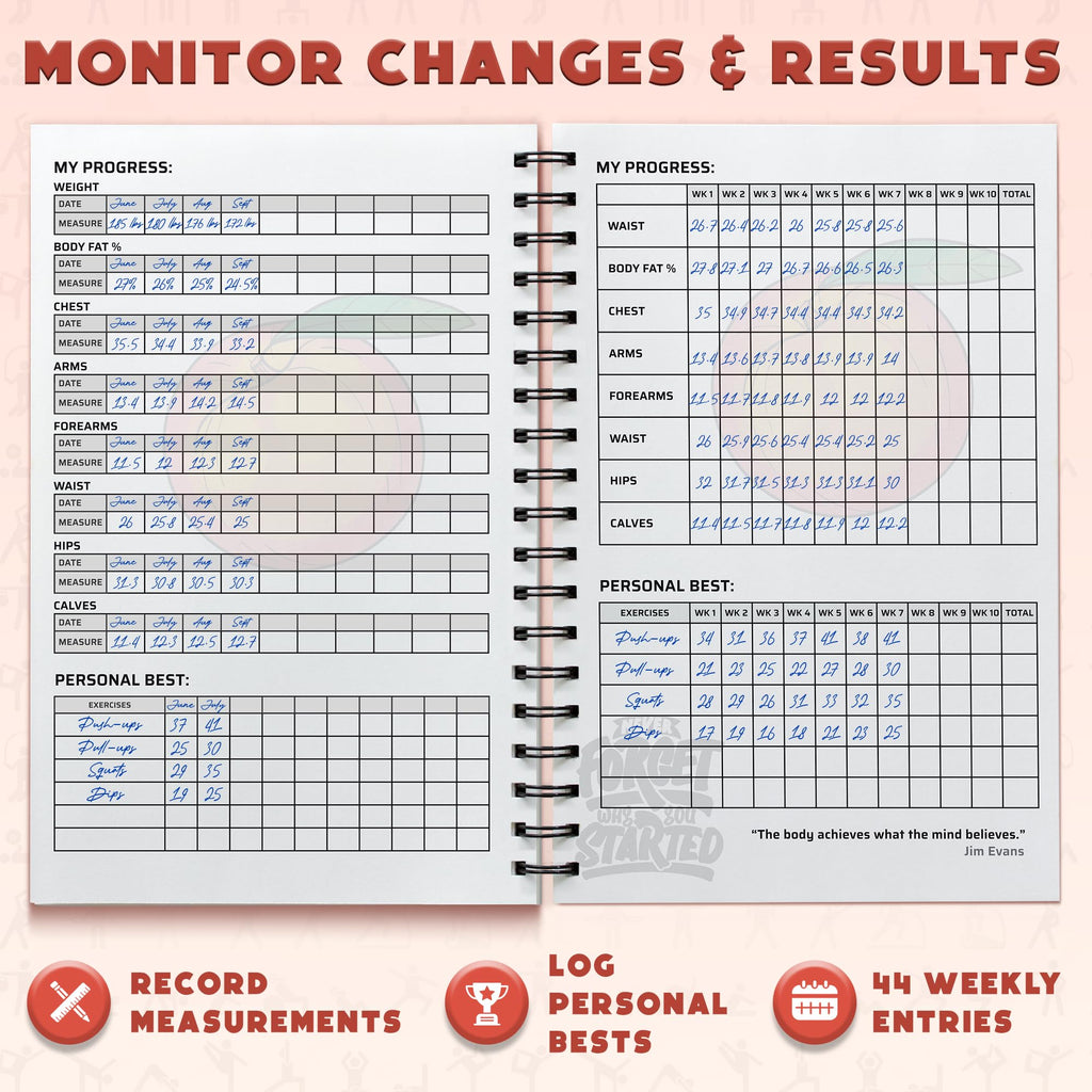 Workout Planner For Daily Fitness Tracking & Goals Setting (A5 Size, 6A X 8A, Peachy Pink), Men & Women Personal Home & Gym Trai