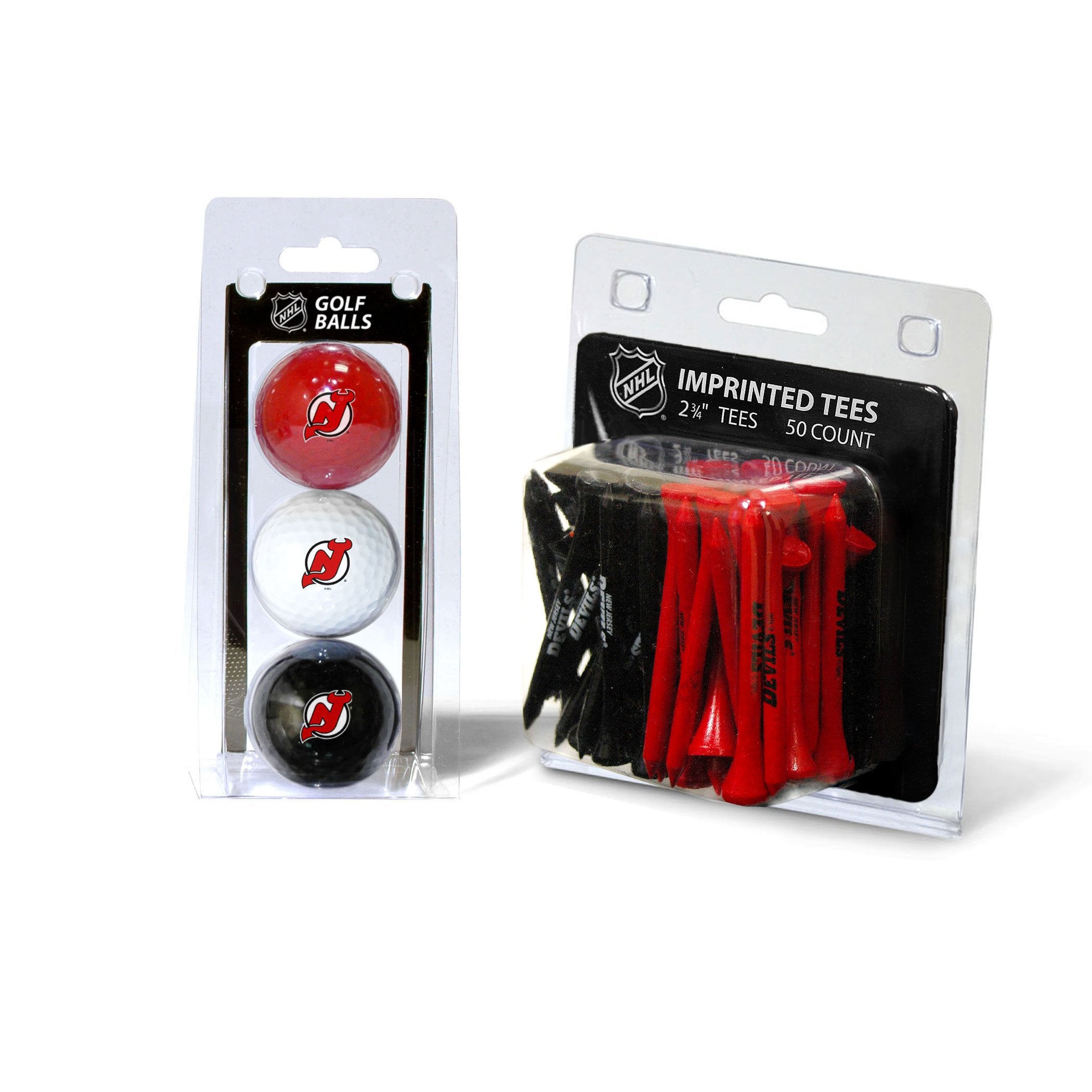 NHL Three Ball Pack and 50 Tee Pack NHL Team: New Jersey Devils