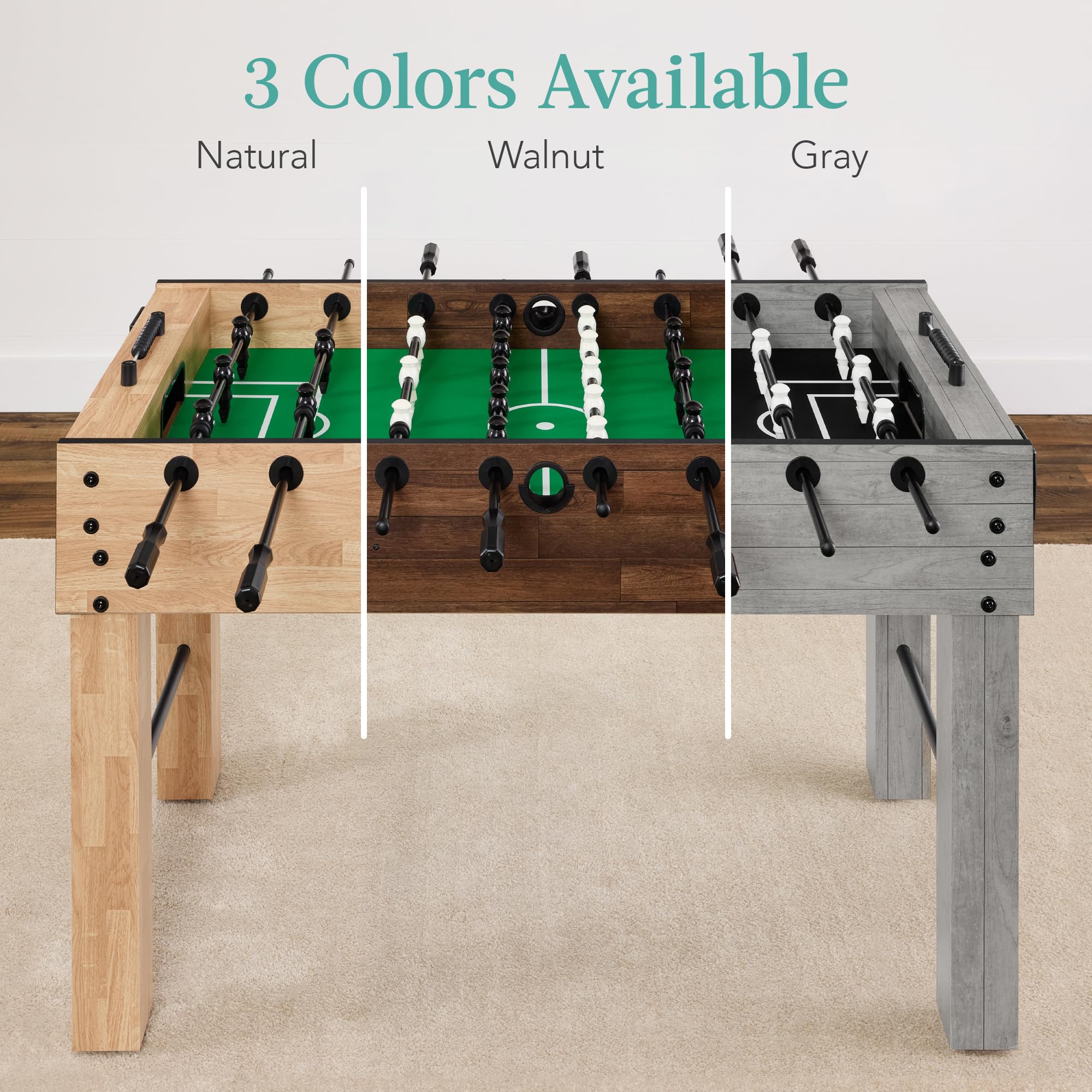 Best Choice Products Large 54 Inch Full-Size Foosball Table For Home, Game Room - Includes 2 Balls, 2 Cup Holders - Gray
