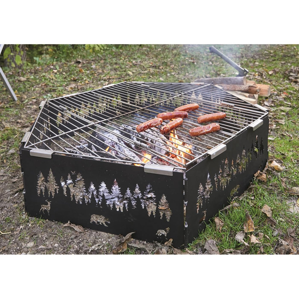 Guide Gear Folding Portable Stainless Steel Grill Grate, Camping Cooking Gear, Campfire Equipment, 36''