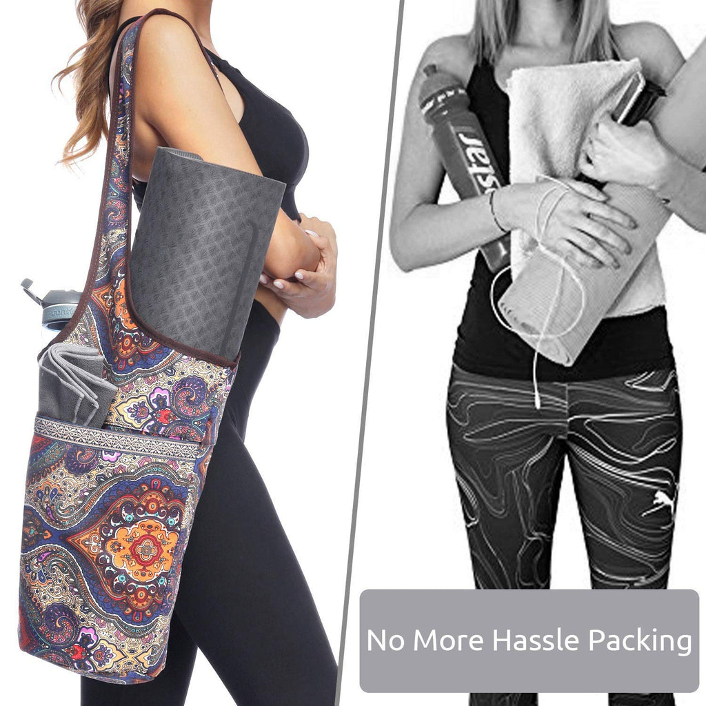 Ewedoos Yoga Mat Bag With Large Size And Zipper Pocket, Fit Most Mats (Ancient Totem)