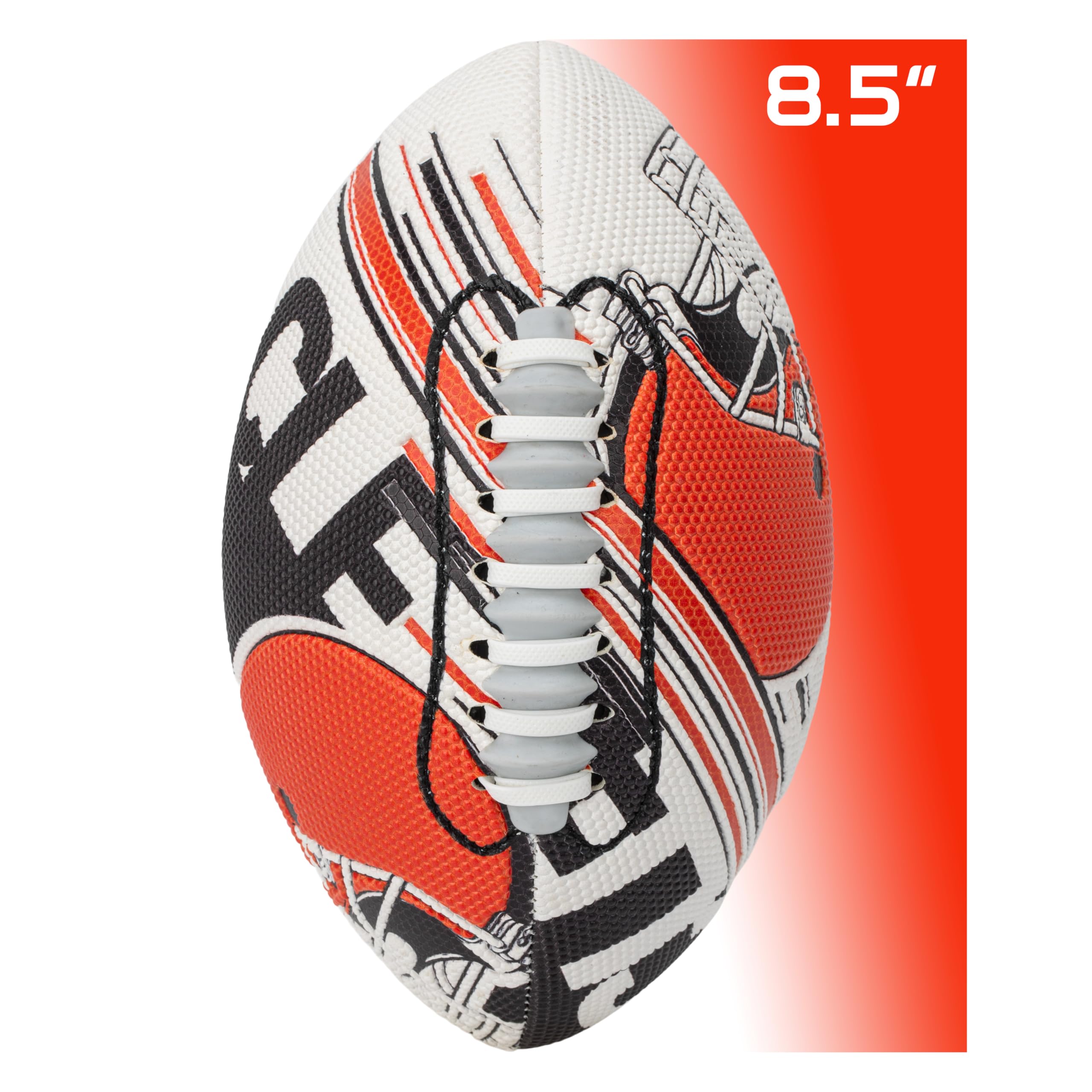 Franklin Sports Nfl Cleveland Browns Football - Youth Mini Football - 8.5'' Junior Size Ball - Spacelace Easy Grip Texture- Perf
