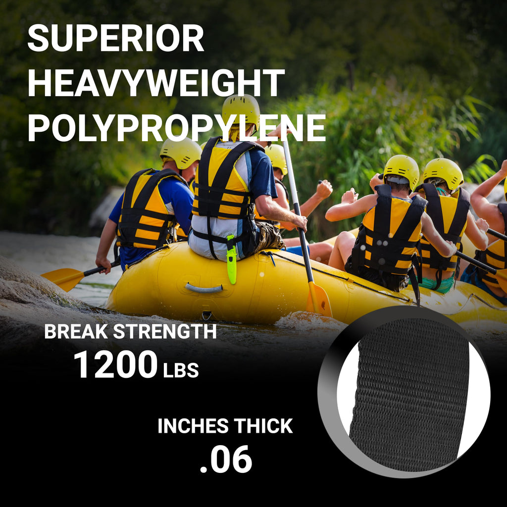 Strapworks Heavyweight Polypropylene Webbing - Heavy Duty Poly Strapping For Outdoor Diy Gear Repair, 1.5 Inch X 10 Yards, Black