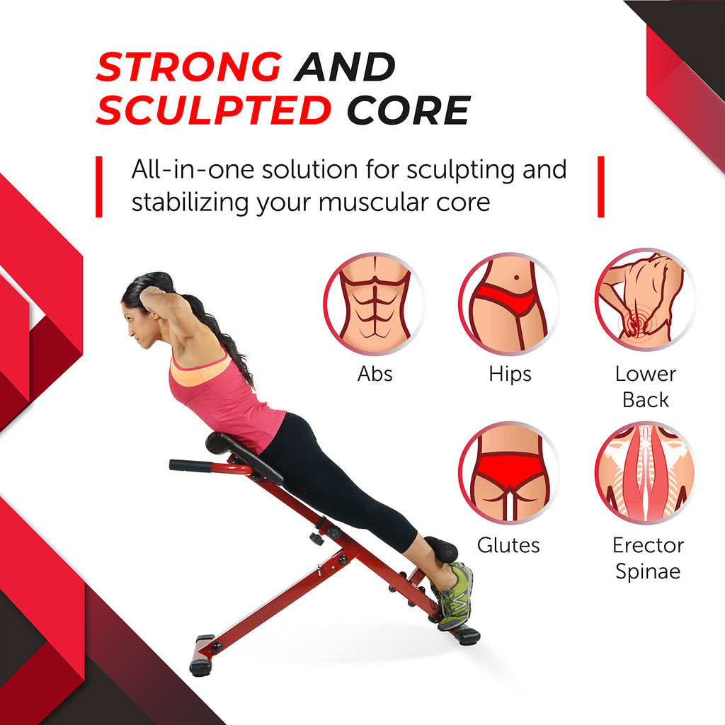 Stamina X Hyperextension Bench - Adjustable And Foldable Roman Chair With Smart Workout App For Home Workout - Up To 250 Lbs Wei