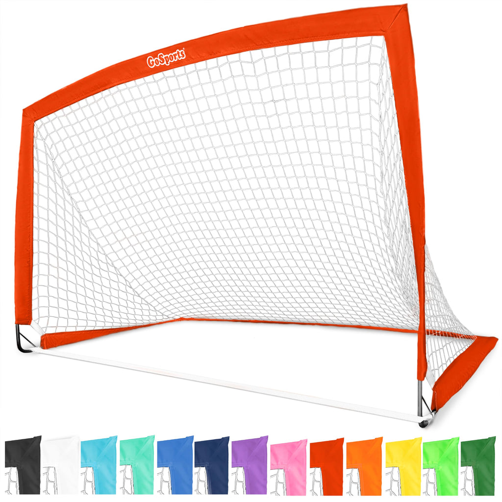 Gosports Team Tone 6 Ft X 4 Ft Portable Soccer Goal For Kids - Pop Up Net For Backyard - Red