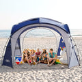 Unp Easy Beach Tent 12 X 12Ft Pop Up Canopy Upf50+ Tent With Side Wall, Ground Pegs, And Stability Poles, Sun Shelter Rainproof,