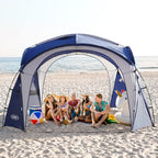 Unp Easy Beach Tent 12 X 12Ft Pop Up Canopy Upf50+ Tent With Side Wall, Ground Pegs, And Stability Poles, Sun Shelter Rainproof,