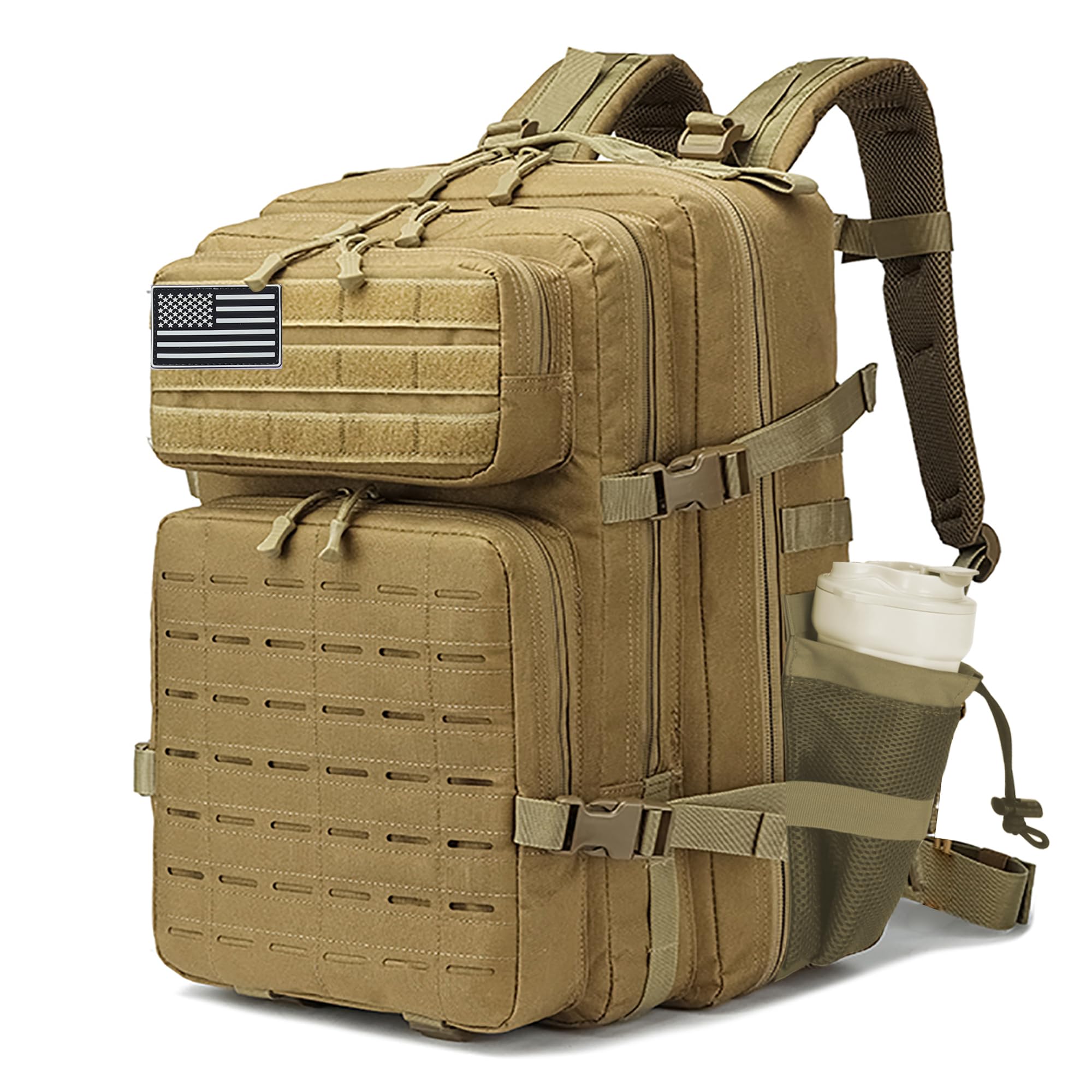 W WINTMING Military Tactical Backpack 45L/25L 3 Day Assault Pack Molle Daypack Hiking Backpack for Men and Women