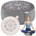 Hihealer Meditation Cushion Floor Pillow - With 2 Sets Of Comfortable Meditation Pillow Large Floor Mat Buckwheat Seat Tibetan Z