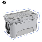 Frosted Frog White 45 Quart Ice Chest Heavy Duty High Performance Roto-Molded Commercial Grade Insulated Cooler