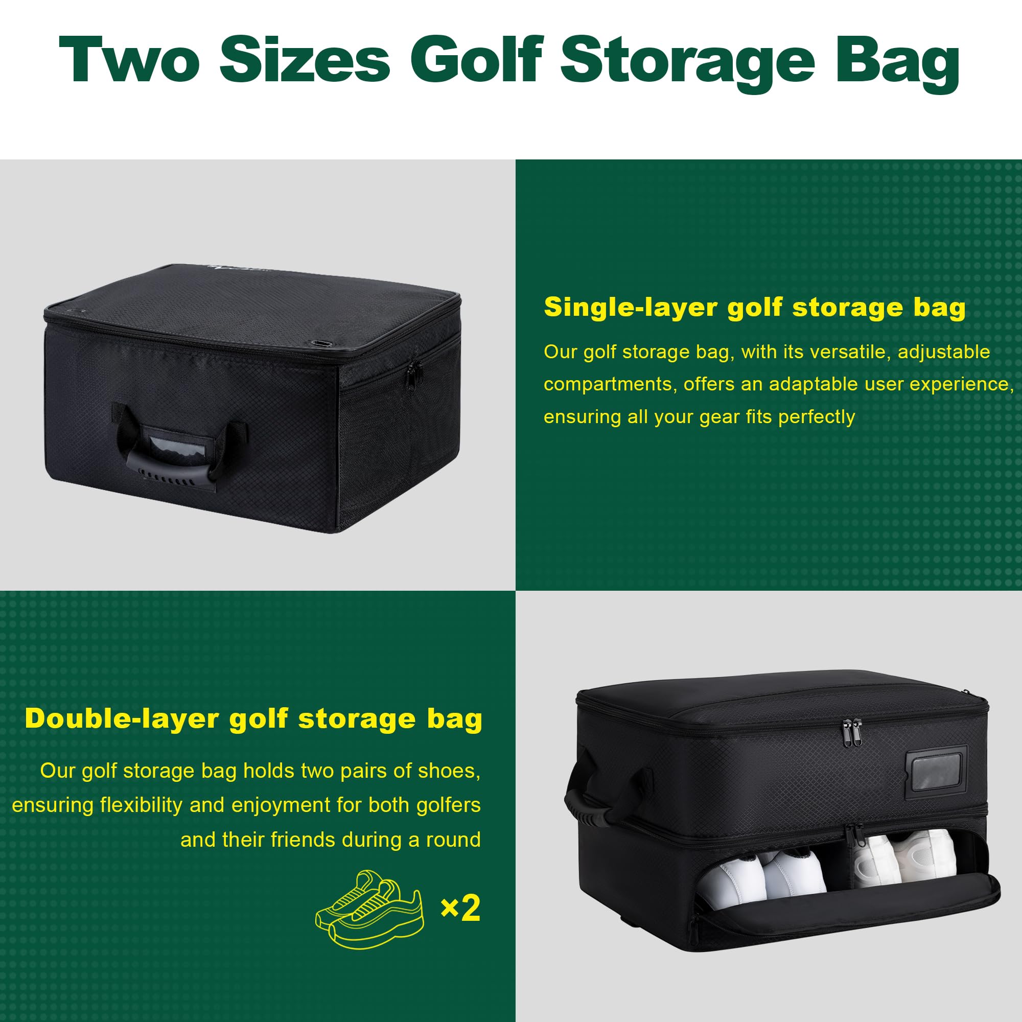 Himal Himal2 Layer Golf Trunk Organizer, Collapsible & Foldable Golf Travel Storage,Waterproof Car Golf Bag With Independent Ven