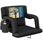 Alpcour Folding Stadium Seat - Deluxe Reclining Wide Adults Camping Back Support Chair For Bleachers Best Extra Thick Plus Size