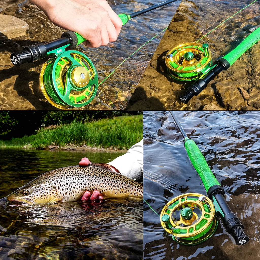 Sougayilang Standard Fly Fishing Combo Starter Kit, 5/6 Weight 9' Fly Rod With Superpolymer Handle, Accessories, Cnc Fly Reel, C