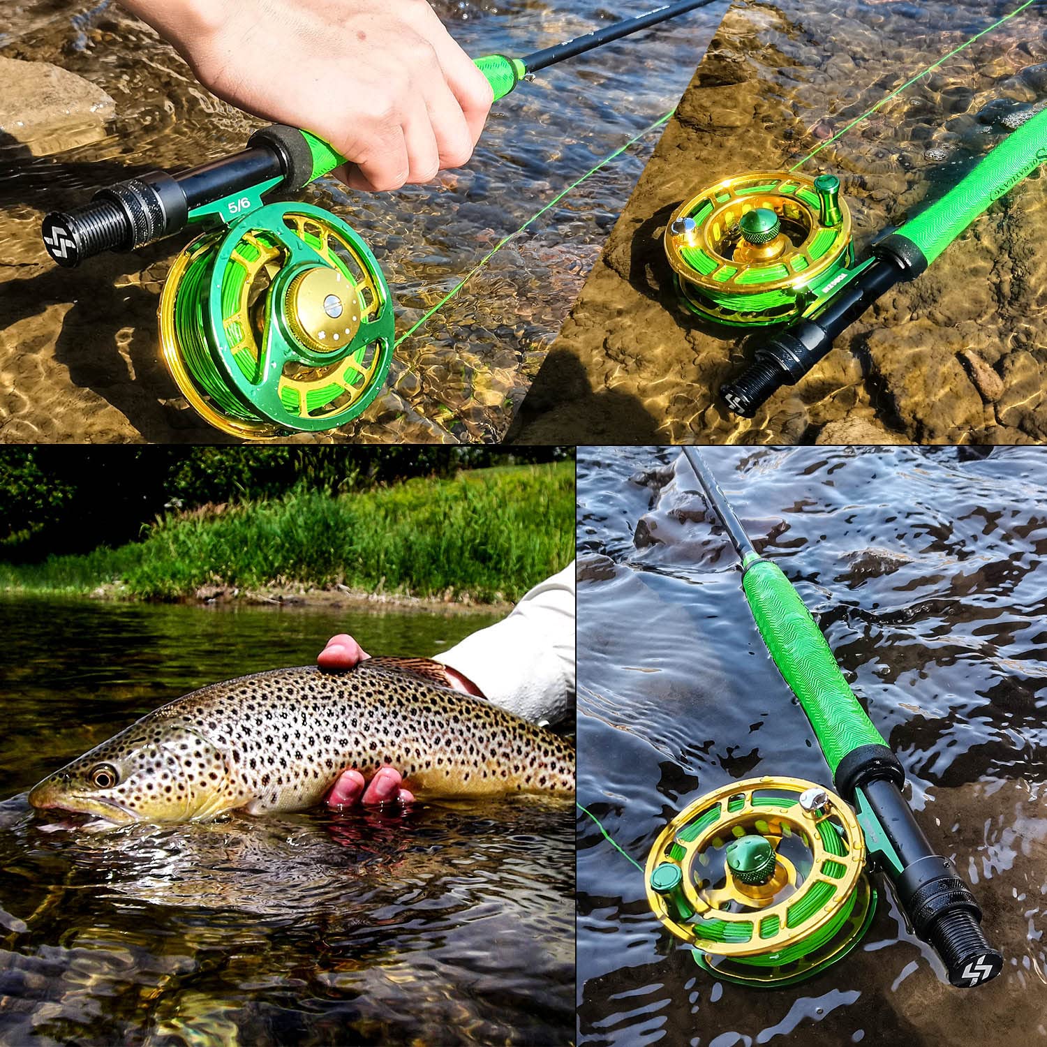 Sougayilang Standard Fly Fishing Combo Starter Kit, 5/6 Weight 9' Fly Rod With Superpolymer Handle, Accessories, Cnc Fly Reel, C