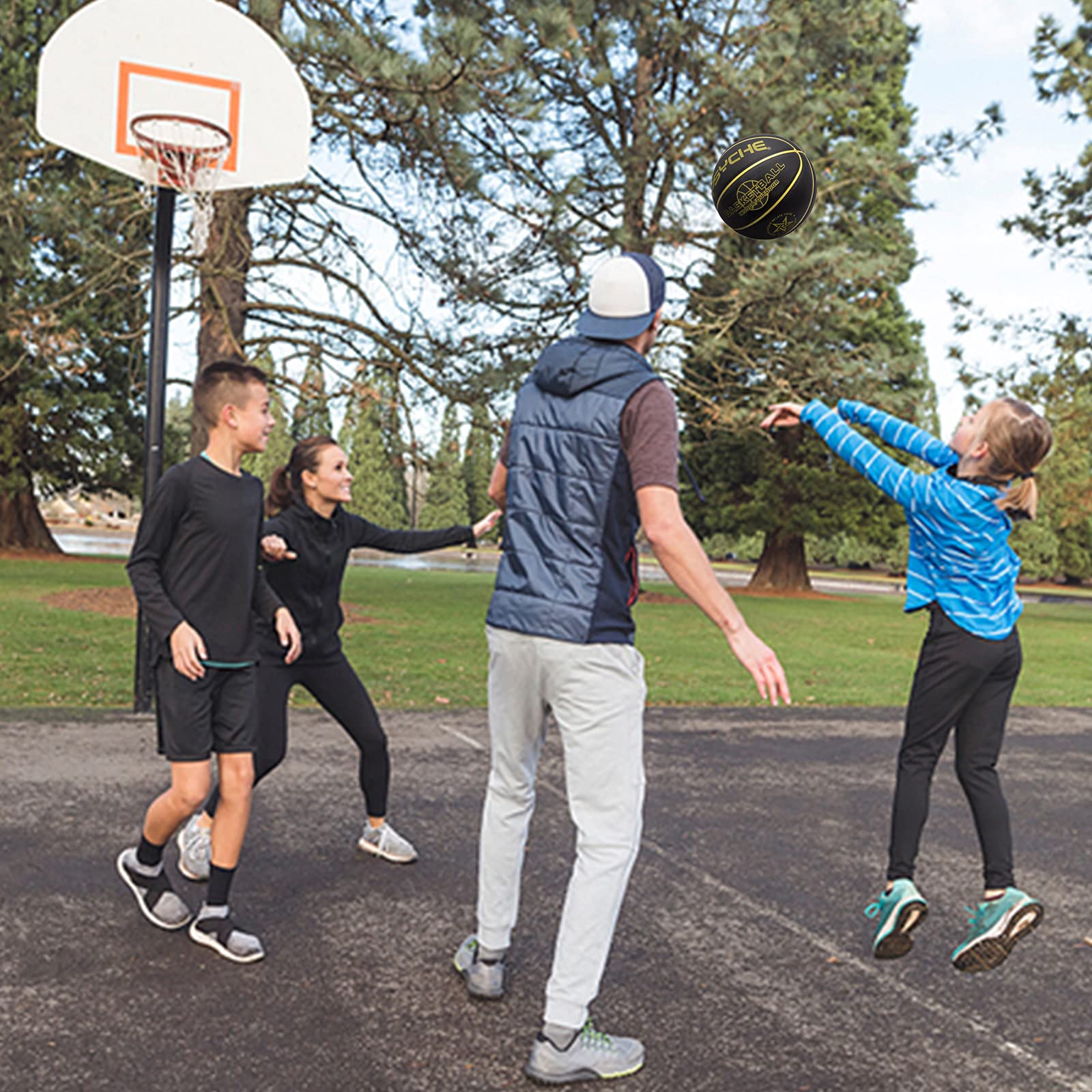 Wisdom Leaves Rubber Basketball(27.5'') Size 5 For Kids/Youth Outdoor Indoor Beach Play Games-Waterproof Pool Basketball